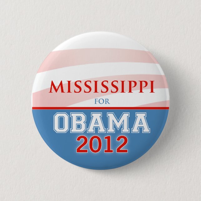 Bóton Redondo 5.08cm MISSISSIPPI para Obama 2012 (Frente)