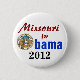 Bóton Redondo 5.08cm Missouri para Obama 2012