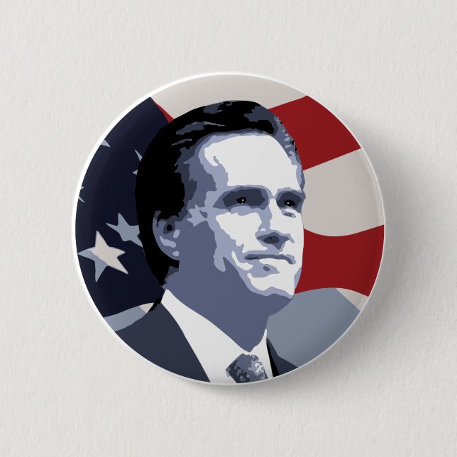 Bóton Redondo 5.08cm Mitt Romney 2012 (Frente)