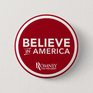 Bóton Redondo 5.08cm Mitt Romney acredita em América (obscuridade - o