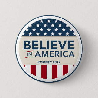 Bóton Redondo 5.08cm Mitt Romney acredita na bandeira 2012 de América