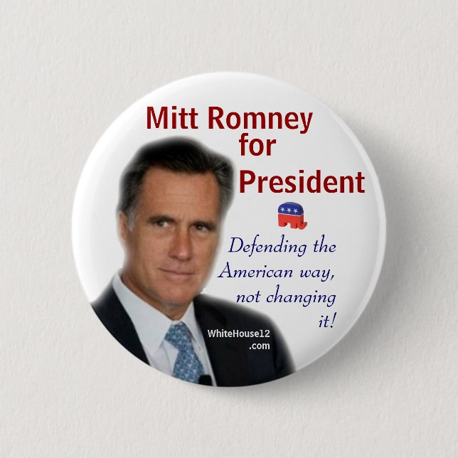 Bóton Redondo 5.08cm Mitt Romney para o presidente (Frente)