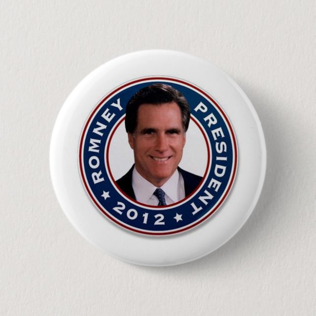 Bóton Redondo 5.08cm Mitt Romney para o presidente 2012 (Frente)