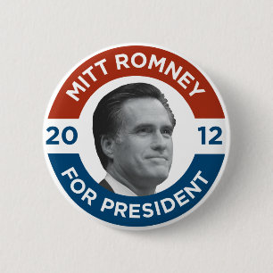 Bóton Redondo 5.08cm Mitt Romney para o presidente 2012