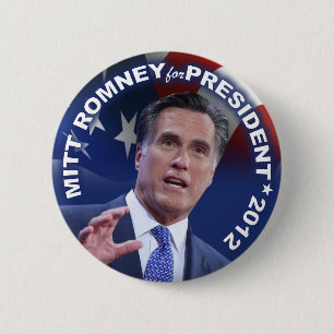 Bóton Redondo 5.08cm Mitt Romney para o presidente 2012