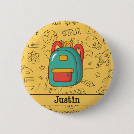 Bóton Redondo 5.08cm Mochila Personalizada de Volta às Aulas & Desenhos