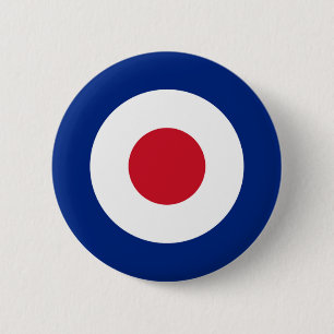 Bóton Redondo 5.08cm MOD Pinback Button Blue Red and White