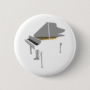 Bóton Redondo 5.08cm Modelo 3D: Grande Piano Branco: