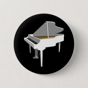 Bóton Redondo 5.08cm modelo 3D: Piano de cauda branco: