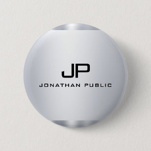 Bóton Redondo 5.08cm Modelo de prata com aspecto metálico