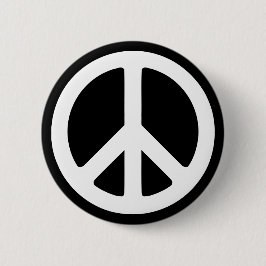 Bóton Redondo 5.08cm Modelo de Símbolo de Paz Branco