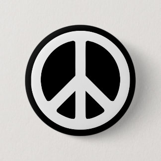 Bóton Redondo 5.08cm Modelo de Símbolo de Paz Branco