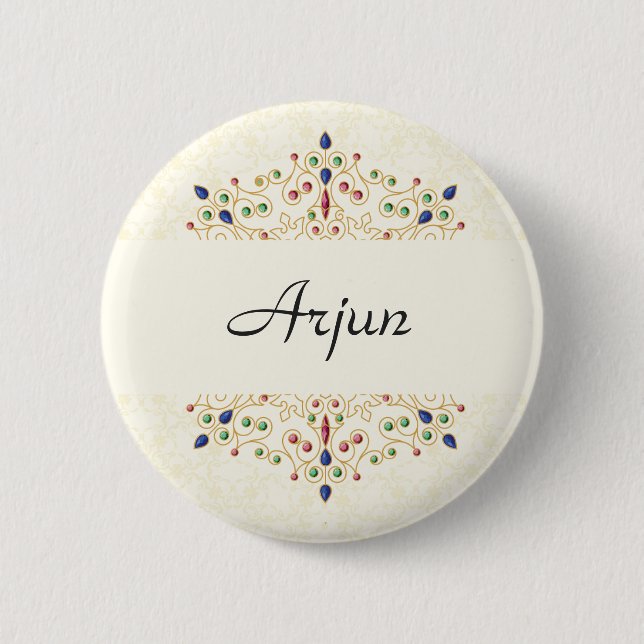 Bóton Redondo 5.08cm Modern Annaprashan Primeira Cerimônia de Arroz (Frente)