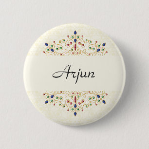 Bóton Redondo 5.08cm Modern Annaprashan Primeira Cerimônia de Arroz