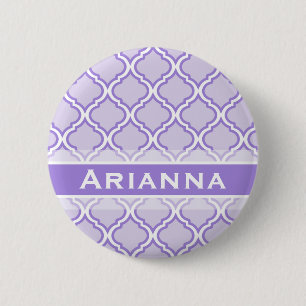 Bóton Redondo 5.08cm Modern Lilac Purple Marroquino