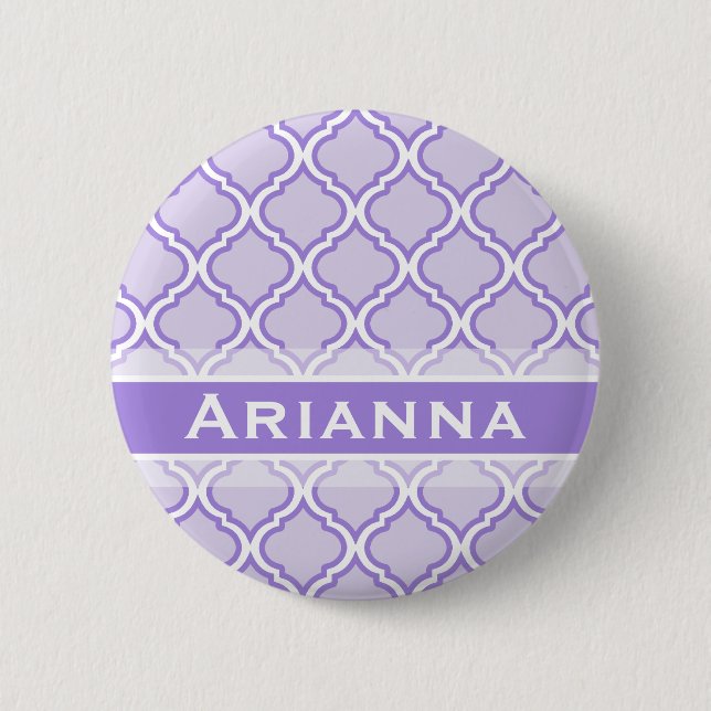 Bóton Redondo 5.08cm Modern Lilac Purple Marroquino (Frente)