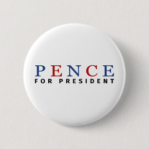 Bóton Redondo 5.08cm Moderno Blue Red Mike Pence para Presidente