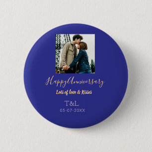 Bóton Redondo 5.08cm Moderno Boho feliz aniversário adicione nome laran