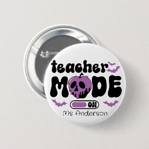 Bóton Redondo 5.08cm Modo de Professora de Halloween Personalizado Ativ