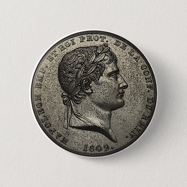Bóton Redondo 5.08cm Moeda de Napoleon (Frente)