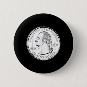 Bóton Redondo 5.08cm Moeda de um quarto de dólar dos EUA 25 centavos Am