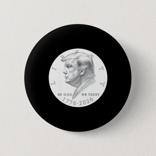 Bóton Redondo 5.08cm Moeda Trump Um Dólar  (Frente)