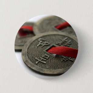 Bóton Redondo 5.08cm Moedas chinesas da boa sorte