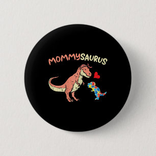 Bóton Redondo 5.08cm Mommysaurus Quebra-cabeça Dinossaur Autismo Consci