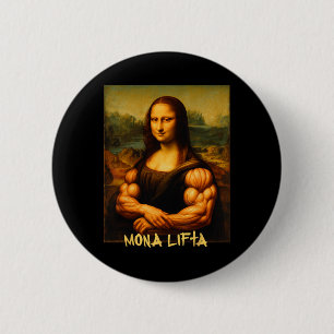 Bóton Redondo 5.08cm Mona Lifta Muscle Mona Lisa Bodybuilder Gym E Ar