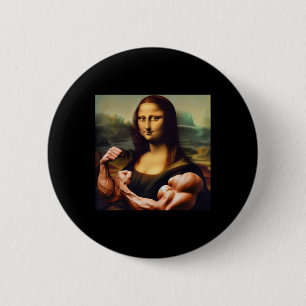 Bóton Redondo 5.08cm Mona Lisa Bodybuilding Funny Gift 3