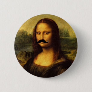 Bóton Redondo 5.08cm Mona Lisa Com bigode