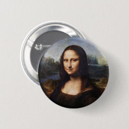 Bóton Redondo 5.08cm Mona Lisa & Leonardo da Vinci/vintage Itália