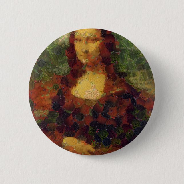 Bóton Redondo 5.08cm Mona Lisa Lettuce Fine Art Vegan Spoof (Frente)