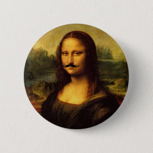 Bóton Redondo 5.08cm Mona Lisa Mustachioed