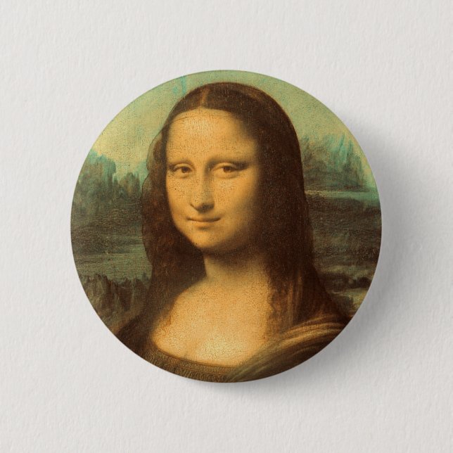 Bóton Redondo 5.08cm Mona Lisa por Leonardo da Vinci (Frente)