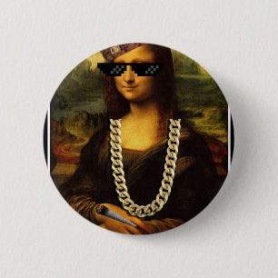 Bóton Redondo 5.08cm Mona Lisa Thug Life Art Life