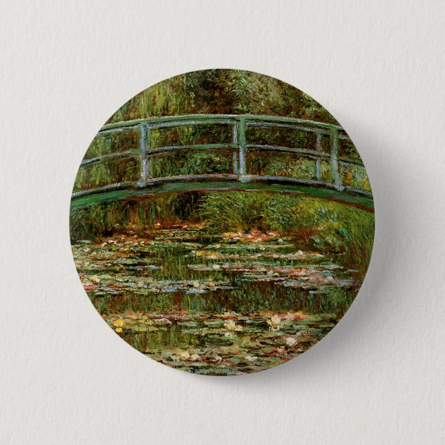 Bóton Redondo 5.08cm Monet French Bridge Giverney (Frente)