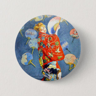 Bóton Redondo 5.08cm Monet Woman em Figurino Japonês
