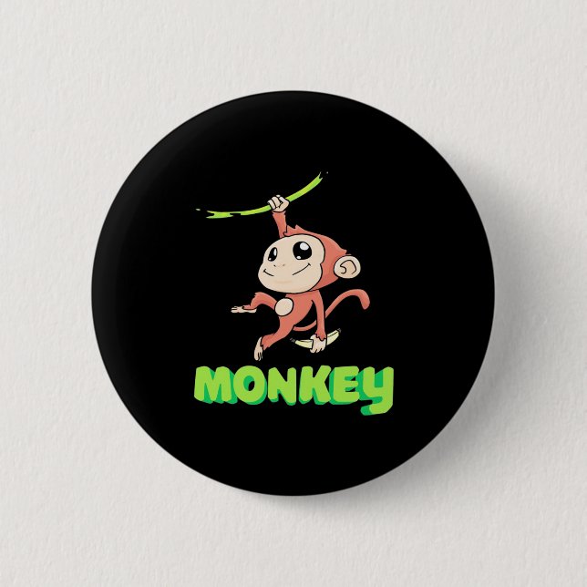 Bóton Redondo 5.08cm Monkey Banana (Frente)