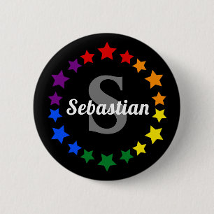 Bóton Redondo 5.08cm Monograma e Nome de Estrelas LGBT Contemporâneas