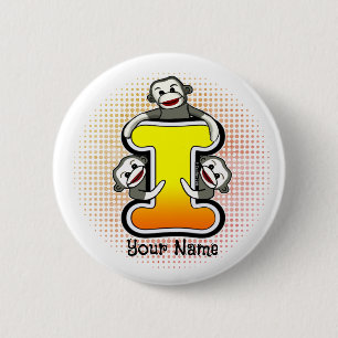 Bóton Redondo 5.08cm Monograma I Monkey Sock