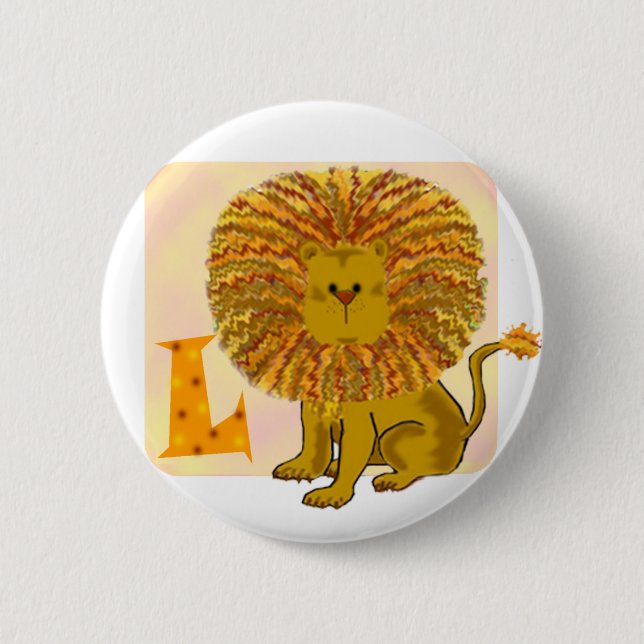 Bóton Redondo 5.08cm Monograma L do leão (Frente)