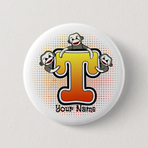 Bóton Redondo 5.08cm Monograma T Sock Macaco
