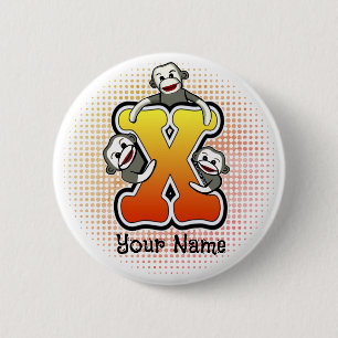 Bóton Redondo 5.08cm Monograma X Sock Macaco