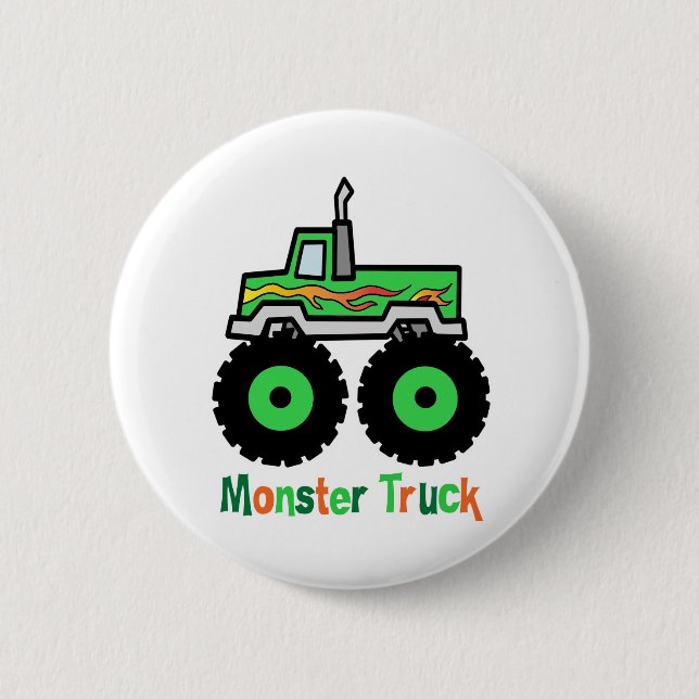 Bóton Redondo 5.08cm Monster truck verde (Frente)