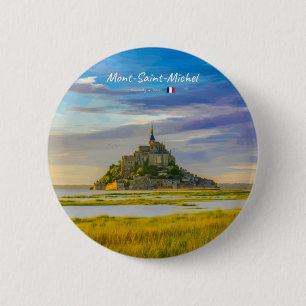 Bóton Redondo 5.08cm Mont-Saint-Michel, França - Abadia Medieval