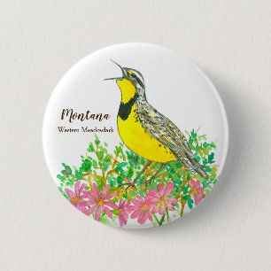 Bóton Redondo 5.08cm Montana Western Meadowlark State Bird