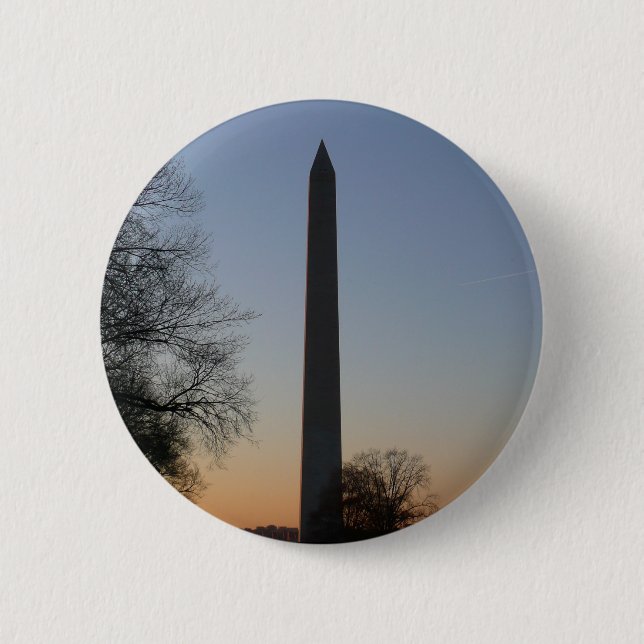 Bóton Redondo 5.08cm Monumento a Washington ao Pôr do Sol em DC (Frente)