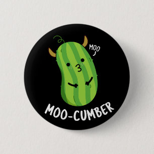 Bóton Redondo 5.08cm Moo-cumber Funny Veggie Cucumber Pun Dark BG