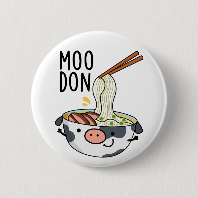 Bóton Redondo 5.08cm Moo-don Funny Udon Pun (Frente)